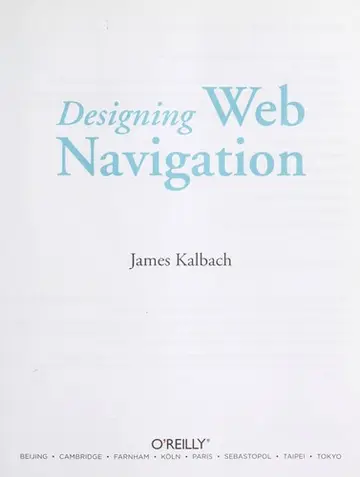 Cover of Designing Web Navigation