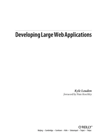 Cover of Developing Large Web Applications
