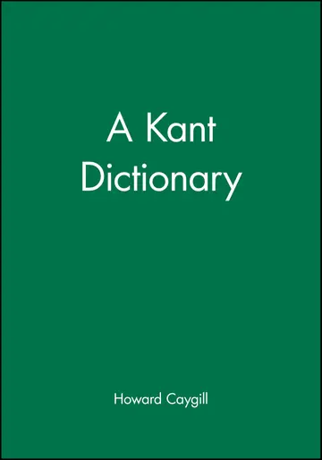 Cover of A Kant Dictionary