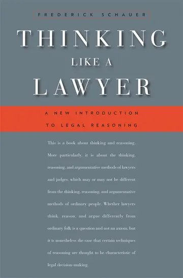 Cover of Thinking Like a Lawyer – A New Introduction to Legal Reasoning