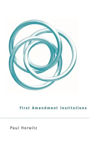 Cover of First Amendment Institutions