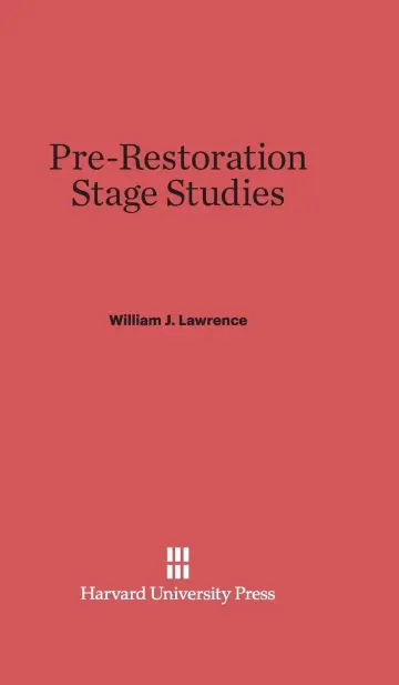 Cover of Pre-Restoration Stage Studies