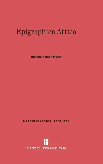 Cover of Epigraphica Attica