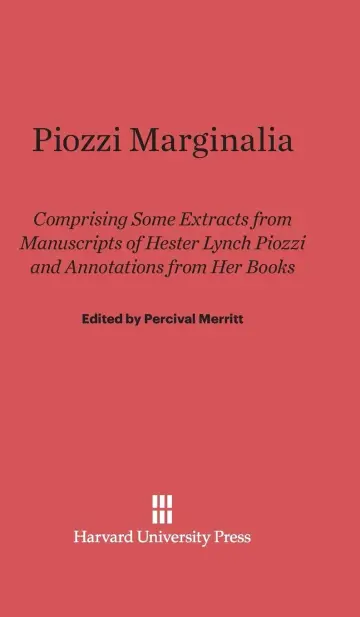 Cover of Piozzi Marginalia