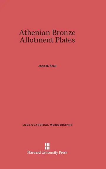 Cover of Athenian Bronze Allotment Plates