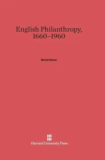 Cover of English Philanthropy, 1660-1960