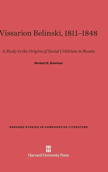 Cover of Vissarion Belinski, 1811-1848