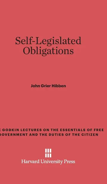 Cover of Self-Legislated Obligations