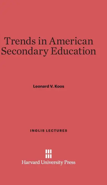 Cover of Trends in American Secondary Education