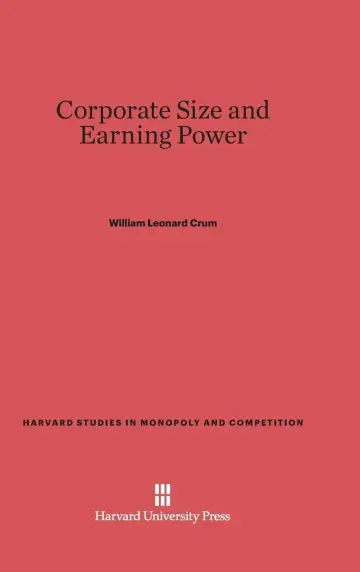 Cover of Corporate Size and Earning Power