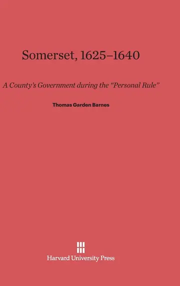 Cover of Somerset, 1625-1640