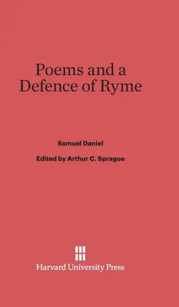 Cover of Poems and a Defence of Ryme
