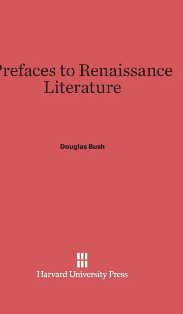 Cover of Prefaces to Renaissance Literature