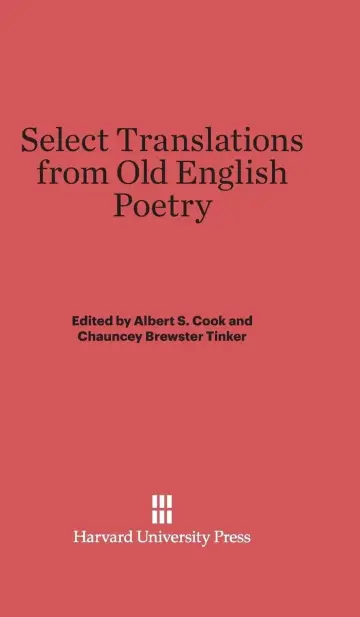 Cover of Select Translations from Old English Poetry
