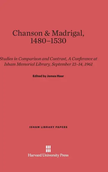 Cover of Chanson & Madrigal, 1480-1530