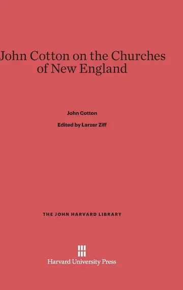Cover of John Cotton on the Churches of New England