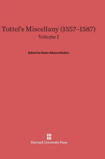 Cover of Tottel's Miscellany (1557-1587), Volume I