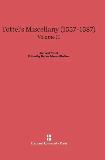 Cover of Tottel's Miscellany (1557-1587), Volume II