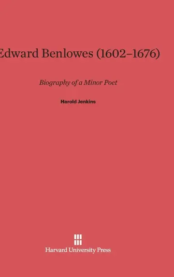 Cover of Edward Benlowes (1602-1676)