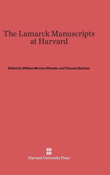 Cover of The Lamarck Manuscripts at Harvard