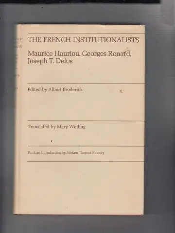 Cover of French Institutionalists – Maurice Hauriougeorges Renard – Joseph T Delos