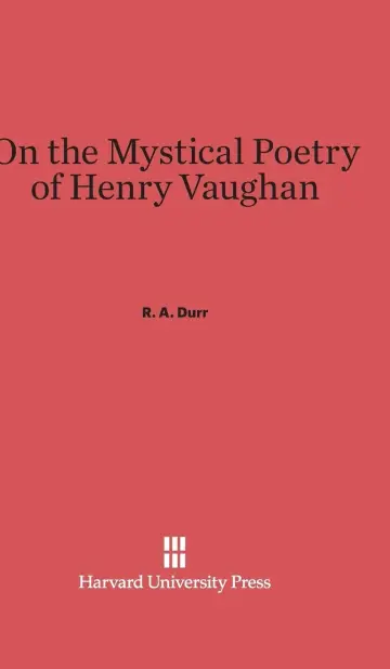 Cover of On the Mystical Poetry of Henry Vaughan
