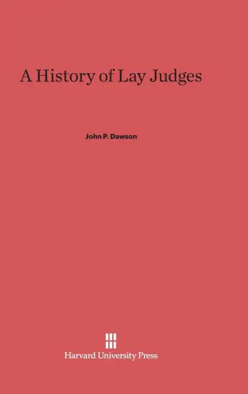 Cover of A History of Lay Judges