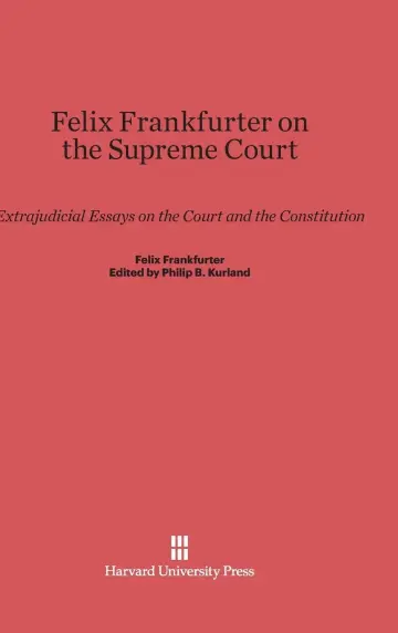 Cover of Felix Frankfurter on the Supreme Court