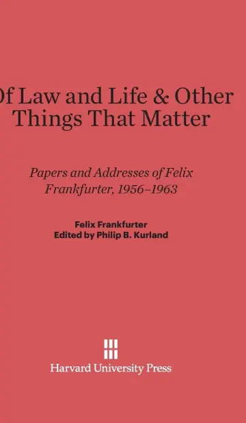 Cover of Of Law and Life and Other Things That Matter