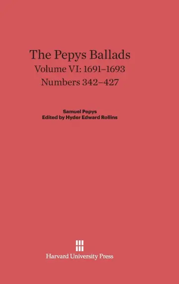 Cover of The Pepys Ballads, Volume 6