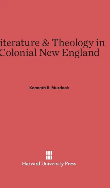 Cover of Literature and Theology in Colonial New England