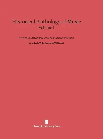Cover of Historical Anthology of Music, Volume I, Oriental, Medieval, and Renaissance Music