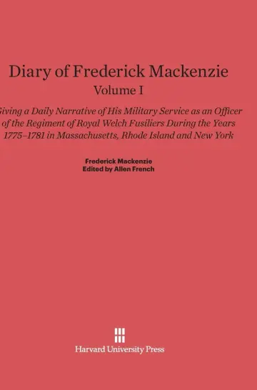 Cover of Diary of Frederick Mackenzie. Volume I