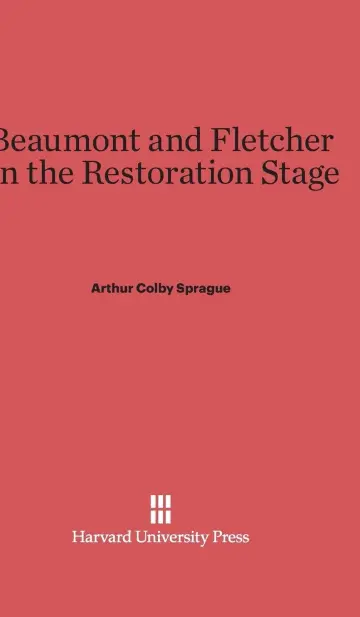 Cover of Beaumont and Fletcher on the Restoration Stage