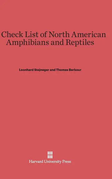Cover of A Check List of North American Amphibians and Reptiles