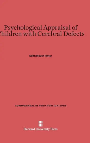 Cover of Psychological Appraisal of Children with Cerebral Defects