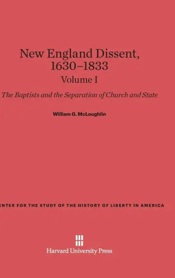 Cover of New England Dissent, 1630-1833