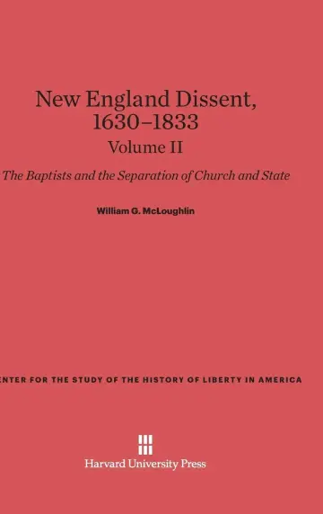 Cover of New England Dissent, 1630-1833