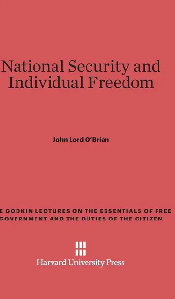 Cover of National Security and Individual Freedom
