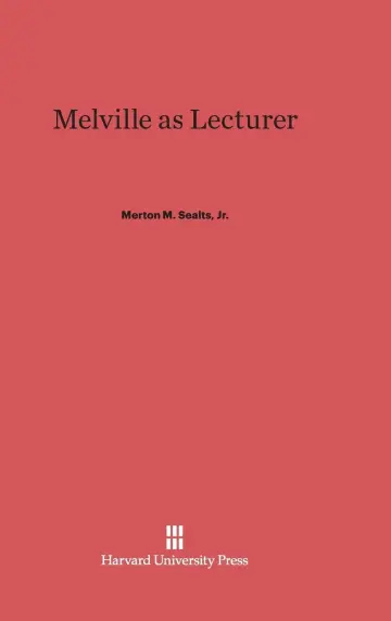 Cover of Melville as Lecturer