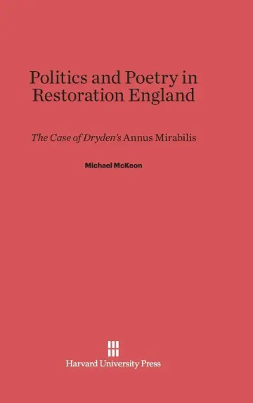 Cover of Politics and Poetry in Restoration England