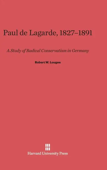 Cover of Paul de Lagarde, 1827-1891