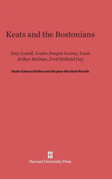 Cover of Keats and the Bostonians