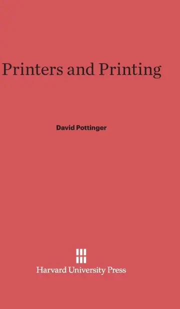 Cover of Printers and Printing