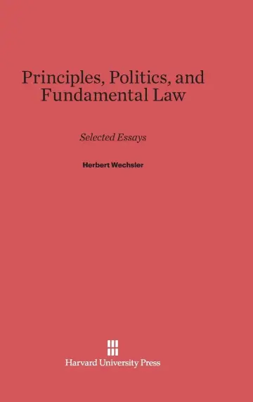 Cover of Principles, Politics, and Fundamental Law