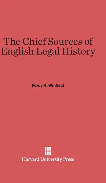 Cover of The Chief Sources of English Legal History