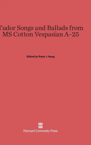 Cover of Tudor Songs and Ballads from MS Cotton Vespasian A-25