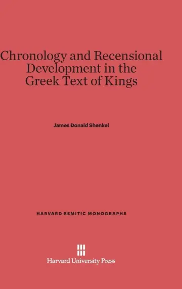 Cover of Chronology and Recensional Development in the Greek Text of Kings