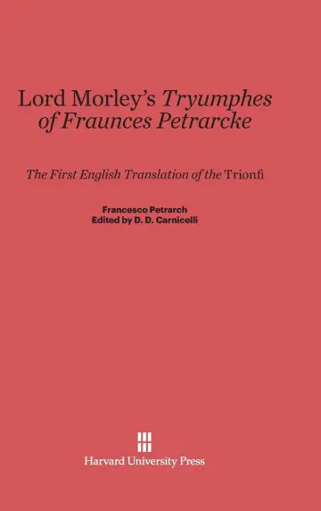 Cover of Lord Morley's Tryumphes of Fraunces Petrarcke