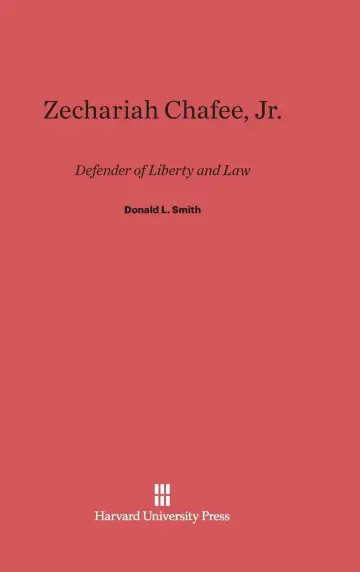 Cover of Zechariah Chafee, Jr